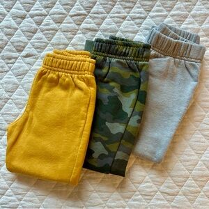 Mustard, Camo, and Gray Jogger Pants set